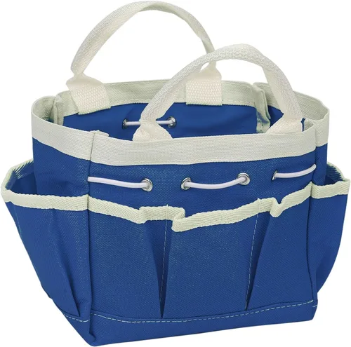Miniatura 8 de HARFINGTON Bolsa de herramientas de jardín pequeña de 7.5 x 4 x 5 pulgadas, Oxford impermeable con bolsillos, bolsa de mano de jardín, organizador