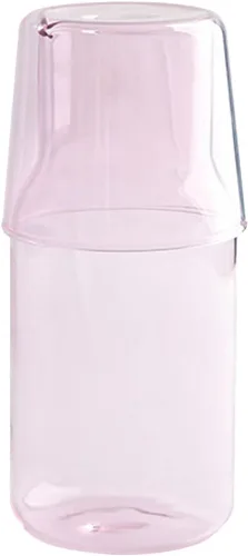 Miniatura 11 de Juego de jarras de agua de noche de cristal transparente, jarra y taza de noche