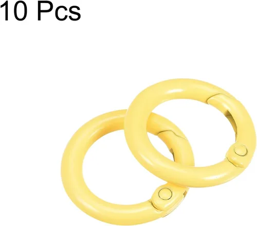 Miniatura 3 de uxcell Anillos redondos de resorte, hebilla de gatillo para bolsos, monederos, llavero Amarillo