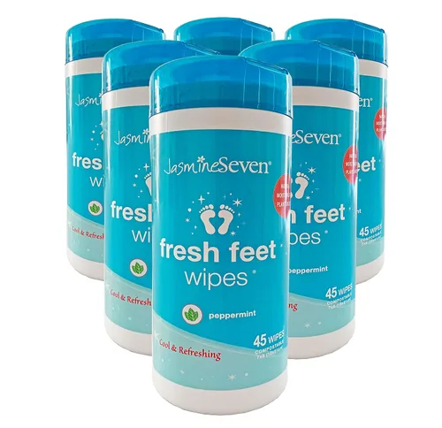 Miniatura 10 de Toallitas húmedas Fresh Feet – Toallitas húmedas de menta natural – 25 unidades – por Jasmine Seven