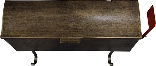 Miniatura 6 de Oakland Living AZ620-ANTIQUE-BRONZE Bandera de correo saliente de metal patriótica de bronce envejecido y perchas para periódicos de estilo antiguo