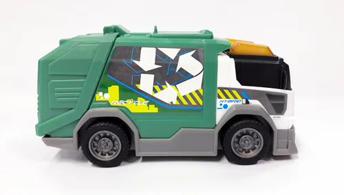 Miniatura 4 de Dickie Toys Camión de reciclaje, efectos de sonido y luz de advertencia para recolección de basura, 5.9 in, portón trasero con mecanismo