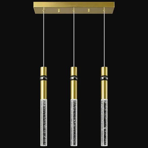 Miniatura 7 de Iluminación colgante de 3 luces para comedor, lámpara LED regulable moderna de oro con luces colgantes de cristal de burbujas, isla de cocina