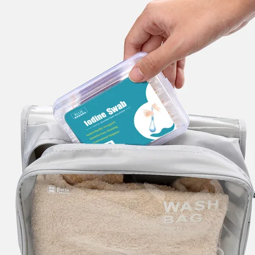 Miniatura 5 de HUNWEY 75ct desechables de yodo hisopos de algodón sanitarios para cuidado de emergencia para mujeres, hombres y bebés
