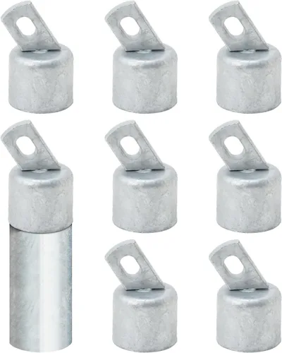 Miniatura 10 de VIVIDA Extremo superior del riel de 1-5/8" para valla de enlace de cadena, tapa de extremo de riel para tubo de diámetro exterior de 1-5/8", acero