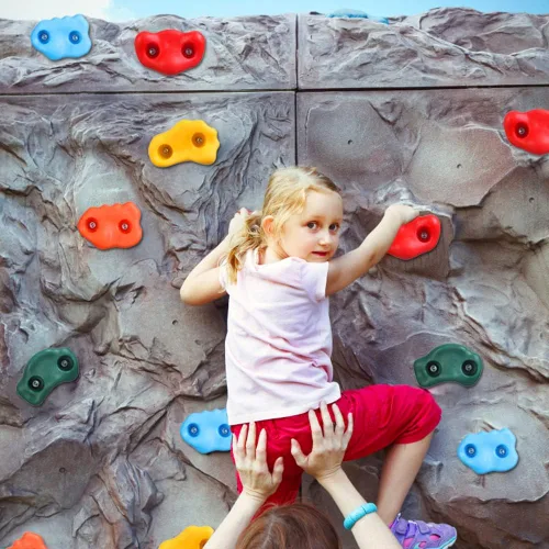 Miniatura 2 de 25 soportes para escalada en roca para niños escaladores con herrajes, pared de roca sostiene agarres de pared de roca para juegos en interiores