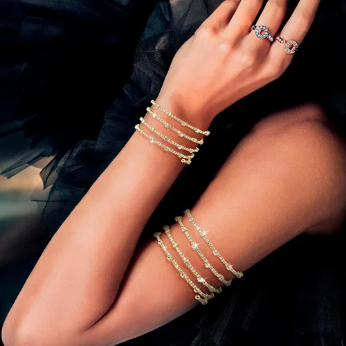 Miniatura 2 de Gold Bracelets for Women, Dainty Bracelets for Women Trendy, 14K Real Gold Bracelets Stack With Heart, Beaded, Cuban, Paperclip, Snake, Rope, Pearl