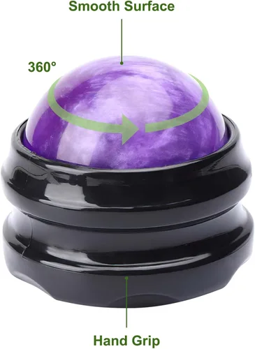 Miniatura 3 de WOVTE Bola de masaje, bolas de lacrosse, herramienta de auto masaje para dolores musculares, hombros, cuello, espalda, pies, cuerpo, tejido Púrpura