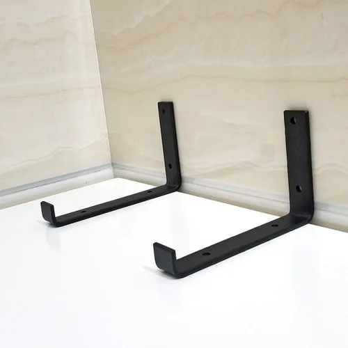 Miniatura 7 de Soportes de estante de labios flotantes de acero al carbono, soportes de estante de esquina de pared angular, soportes de almacenamiento colgantes
