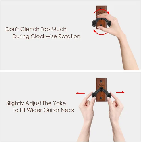 Miniatura 4 de SNIGJAT Soporte de Pared para Guitarra Paquete de 2, Gancho Colgador de Pared para Guitarra con Tornillos, Colgador de Montaje de Madera Dura