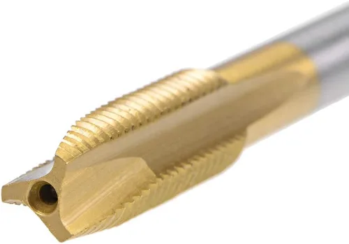 Miniatura 5 de uxcell Tapón de punta en espiral roscado M8 x 1 rosca, roscas de tierra H2 3 flautas, acero de alta velocidad HSS 6542, recubierto de titanio