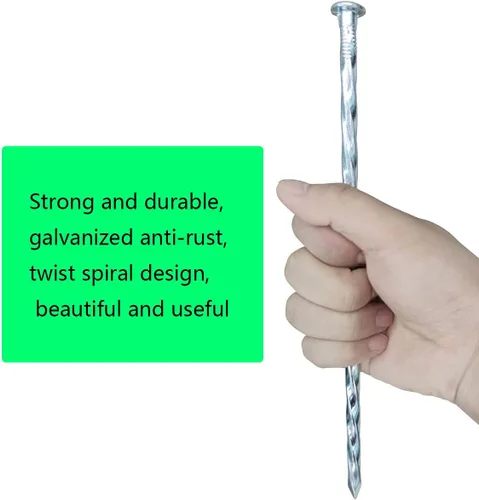 Miniatura 5 de 40 estacas galvanizadas de 10 pulgadas para paisajismo, púas de metal resistentes para paisajismo, barreras de malezas, anclaje de suelo y bordes
