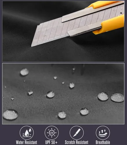 Miniatura 5 de WORK IDEA Pantalones de senderismo para hombre, impermeables, ligeros, pantalones de pesca al aire libre con bolsillos tipo cargo