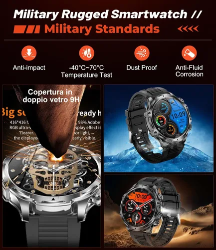 Miniatura 9 de LIGE Relojes inteligentes para hombre (respuesta/hacer llamadas) con linterna LED / batería de 800 mAh, reloj inteligente deportivo con pantalla HD