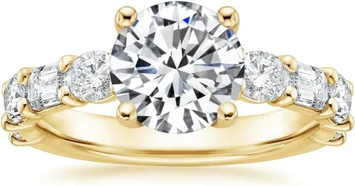 Miniatura 3 de IGI - Anillo de compromiso de diamantes creados en laboratorio de 4.0 quilates con diamantes de laboratorio redondos blancos de excelente corte