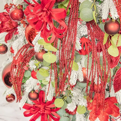 Miniatura 4 de KI Store Bolas de Navidad Borgoña 34 piezas 2.36-Pulgadas Adornos de Decoración para Árbol de Navidad para Árbol de Navidad Vacaciones Corona