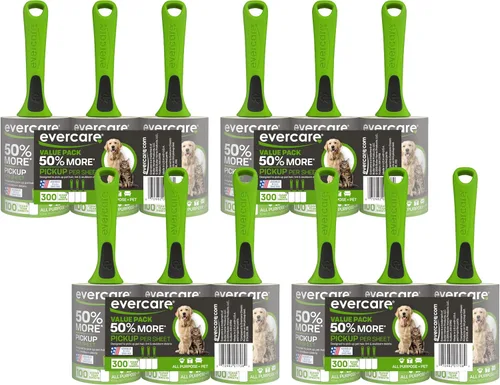 Miniatura 7 de Evercare Rodillos de pelusa para mascotas multiusos, 100 hojas fáciles de rasgar por rollo, rodillo adhesivo reutilizable para mascotas, gatos