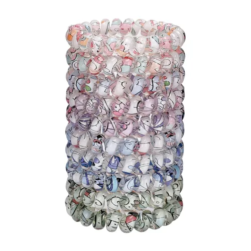 Miniatura 8 de JessLab Lazos en espiral para el cabello para damas, paquete de 10 bandas elásticas de bobina de plástico, accesorio sin daños para mujeres y niños