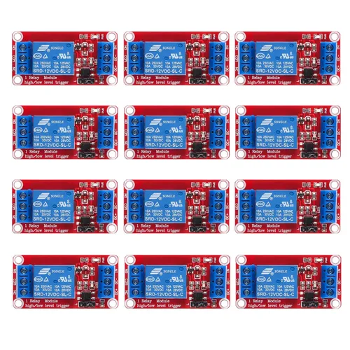 DIANN 12pcs DC 12V Módulo de relé de 1 canal Junta de relé con Optoacoplador Soporte Alto/Bajo Nivel Disparador