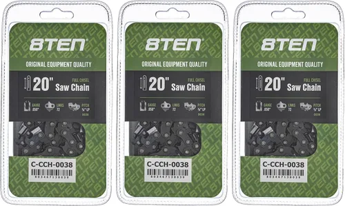 Miniatura 89 de 8TEN Cadena de motosierra semi cincel de 6 pulgadas .050 1/4 42 DL para Worx WG320 Black & Decker LLP120 (paquete de 3)