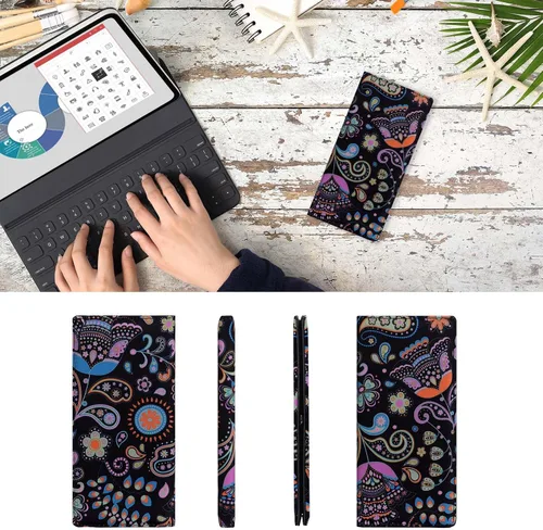 Miniatura 55 de HUA ANGEL Billetera para mujer, ultra delgada y delgada, con bloqueo RFID, tarjetero de crédito, doble embrague, carteras largas, regalo para A-ámbar