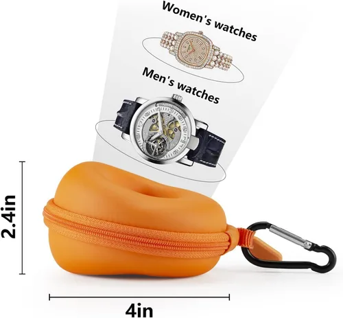 Miniatura 3 de HELMDY Paquete de 2 fundas de reloj de viaje para hombres, organizador de relojes portátil, 1 ranura para mujeres, se adapta a todos los relojes