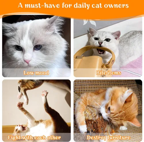 Miniatura 5 de Seyezo Juguetes para gatos de interior, 5 unidades, juguetes esponjosos para jugar, juguetes interactivos para gatitos, juguetes de dentición