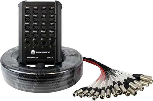 Miniatura 13 de PRORECK Cable de serpiente, placa de circuito XLR de perfil bajo de 8 canales, cable divisor XLR para vivo, grabación, escenario, estudio, 25 pies