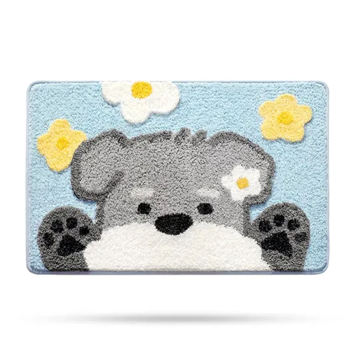 Miniatura 12 de Molesun Alfombra de baño bonita, alfombra de ducha de microfibra de felpa antideslizante, absorbente de agua, divertidos tapetes de animales