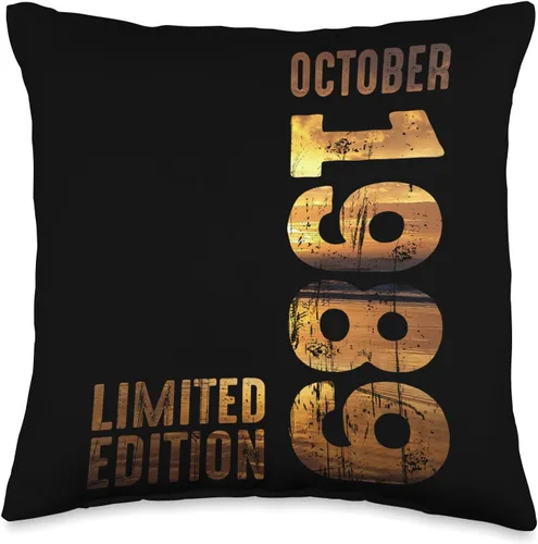 Month October 1989 Retro Sunset 1989 Vintage 1989 Since 1989 Throw Pillow