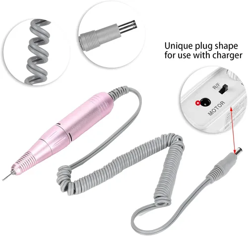 Miniatura 7 de Mango de repuesto para taladro de uñas, 30000 rpm, máquina de taladro eléctrico de uñas, máquina pulidora de uñas, pieza de mano para manicura