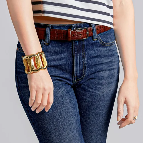 Miniatura 4 de Pantalones clásicos de mezclilla de tiro medio y corte recto para mujer