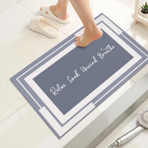 Miniatura 15 de Giwawa Alfombra de baño color beige, antideslizante, lavable, absorbe el agua, de secado rápido, para relajarse, relajarse, respirar, para baño