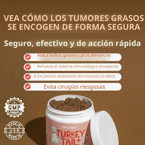 Miniatura 5 de Fifth & Fido Seta cola de pavo para perros – Suplemento de seta cola de pavo para perros con apoyo inmunológico para lipomas, bultos