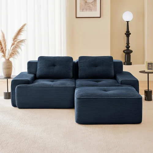 Miniatura 83 de Sofás modulares sin hueso de 152.8 pulgadas para sala de estar, sofá modular con diván en forma de L, cómodo asiento profundo tapizado de tela