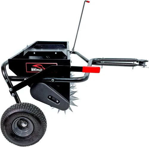 Miniatura 2 de Brinly AS2-40BH-P Esparcidor aireador combinado para remolque con bandeja de peso, 40 pulgadas, negro mate
