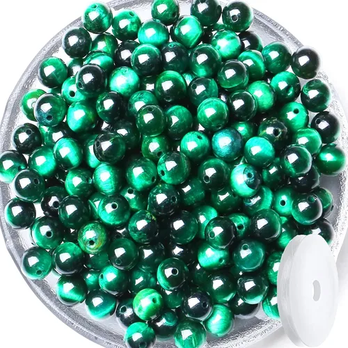 Miniatura 9 de QINJIEJIE 105 piezas de cuentas de piedra de 7 chakras de 8 mm, cuentas naturales redondas sueltas de gemas para pulseras, cuentas de cristal