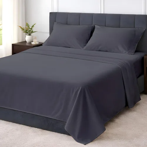 Miniatura 10 de Shreem Linen Juego de sábanas tamaño individual de 4 piezas, 1800 ropa de cama ultrasuave de lujo hotelera, transpirable y refrescante, bolsillos