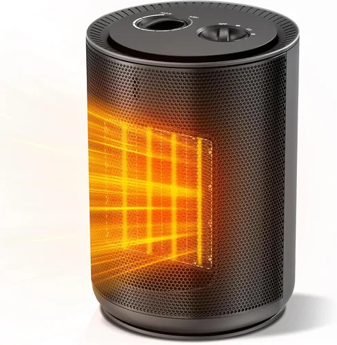 Miniatura 10 de Electactic - Calentador de espacio portátil de cerámica con termostato, ventilador de 1500 W para interiores con protección contra