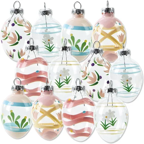 Miniatura 10 de Lillian Vernon Adornos de Pascua de Vidrio Soplado de Conejo - Decoraciones Colgantes para Árbol Hechas a Mano, Decoración de Conejito de Pascua