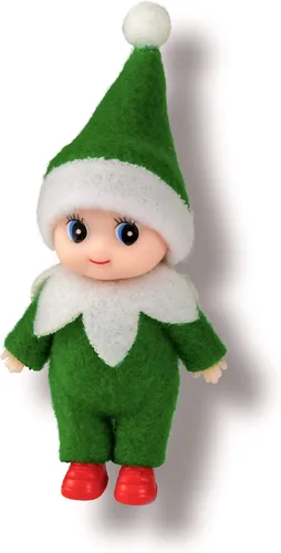 Miniatura 13 de Muñeca de elfo bebé de Navidad en mono azul