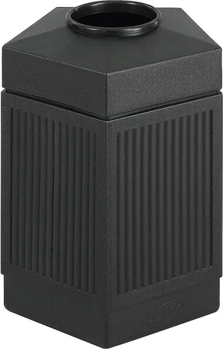 Miniatura 26 de Safco Products Canmeleon - bote de basura para interiores y exteriores, con tapa abierta, color negro, cinco paneles acanalados, capacidad de 30