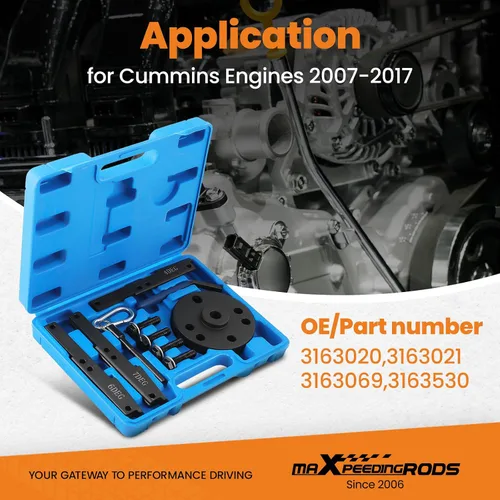 Miniatura 2 de maXpeedingrods 3163021 Kit de herramientas de sincronización de leva y 3163530 Herramienta de ajuste de freno del motor para motores Cummins ISX QSX