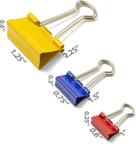 Miniatura 2 de OfficemateOIC Clips para carpeta, varios colores y tamaños, 30 clips por envase (31026)