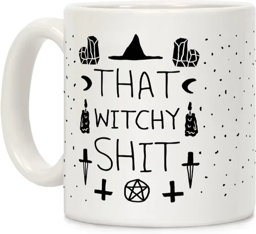 Miniatura 61 de LookHUMAN Taza de Café de Halloween – Halloween Is Meowgical Tazas, Taza de Café Espeluznante Idea de Regalos de Taza, 15 Onzas 10-Blanco