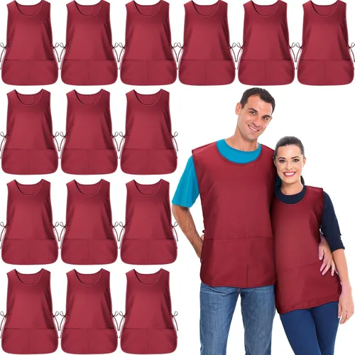 Miniatura 11 de Suhine delantal de zapatero con 2 bolsillos profundos y lazos laterales delantal unisex para trabajo en la cocina