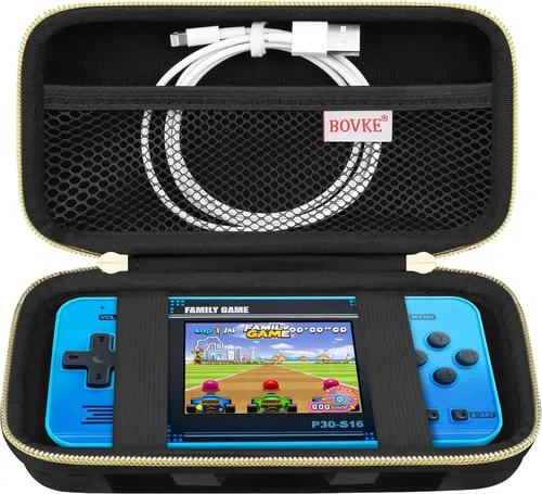BOVKE Funda de transporte para juego de mano WELLST·G - 220 videojuegos retro precargados, mini organizador de almacenamiento electrónico Arcade,