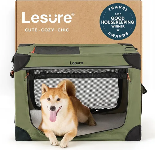 Miniatura 17 de Lesure Shown on TODAY Show Jaula Suave Plegable para Perros - Jaula de Viaje Portátil de 30 Pulgadas para Perros Medianos Interior y Exterior