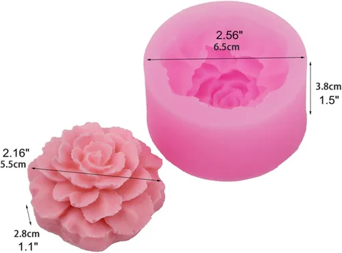 Miniatura 2 de Molde de silicona para velas de clavel 3D para jabón, fondant, decoración de pasteles, chocolate, dulces, arcilla Ploymer, regalo del día de la madre