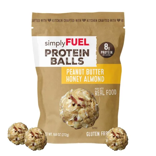 Miniatura 13 de simplyFUEL - Bolas de proteína de alimentos integrales con probióticos, bocadillos de chocolate y almendras y coco, 0.28 oz de proteína, bolas